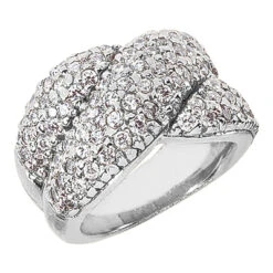 Platinum Round Diamond Ladies Ring 1.90ct 14mm