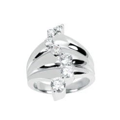 Platinum Round Diamond Ladies Ring 1ct 24.7mm