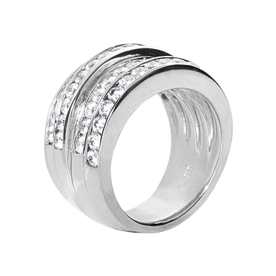 Platinum Round Diamond Ladies Ring 2.12ct 14.6mm 4 Platinum Round Diamond Ladies Ring 2.12ct 14.6mm - Image 2