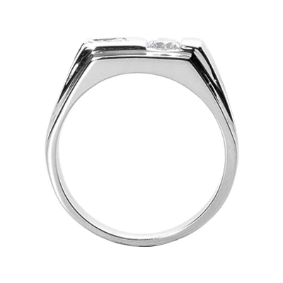 Platinum Round Diamond Men's Wedding Ring 0.45ct 8.1mm 4 Platinum Round Diamond Men's Wedding Ring 0.45ct 8.1mm - Image 2