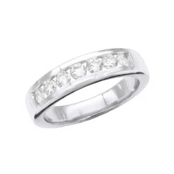 Platinum Round Diamond Men's Wedding Ring 0.84ct