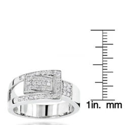 Platinum Round Diamond Right Hand Ladies Ring 0.50ct -Its Hot Jewelry Shop platinum round diamond right hand ladies ring 050ct p 31628 rulerwh