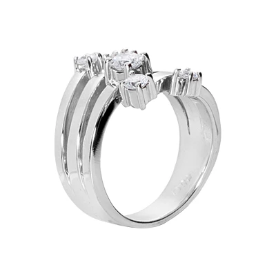 Platinum Round Diamond Right Hand Ladies Ring 0.59ct 22.4mm 4 Platinum Round Diamond Right Hand Ladies Ring 0.59ct 22.4mm - Image 2