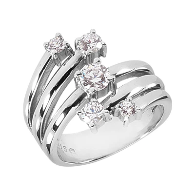 Platinum Round Diamond Right Hand Ladies Ring 0.59ct 19.9mm 3 Platinum Round Diamond Right Hand Ladies Ring 0.59ct 19.9mm