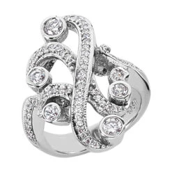 Platinum Round Diamond Right Hand Ladies Ring 0.71ct