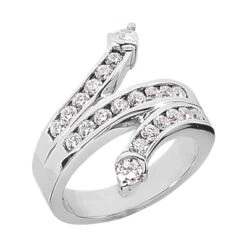 Platinum Round Diamond Right Hand Ladies Ring 0.90ct