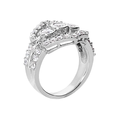 Platinum Round Diamond Right Hand Ladies Ring 1.45ct 4 Platinum Round Diamond Right Hand Ladies Ring 1.45ct - Image 2