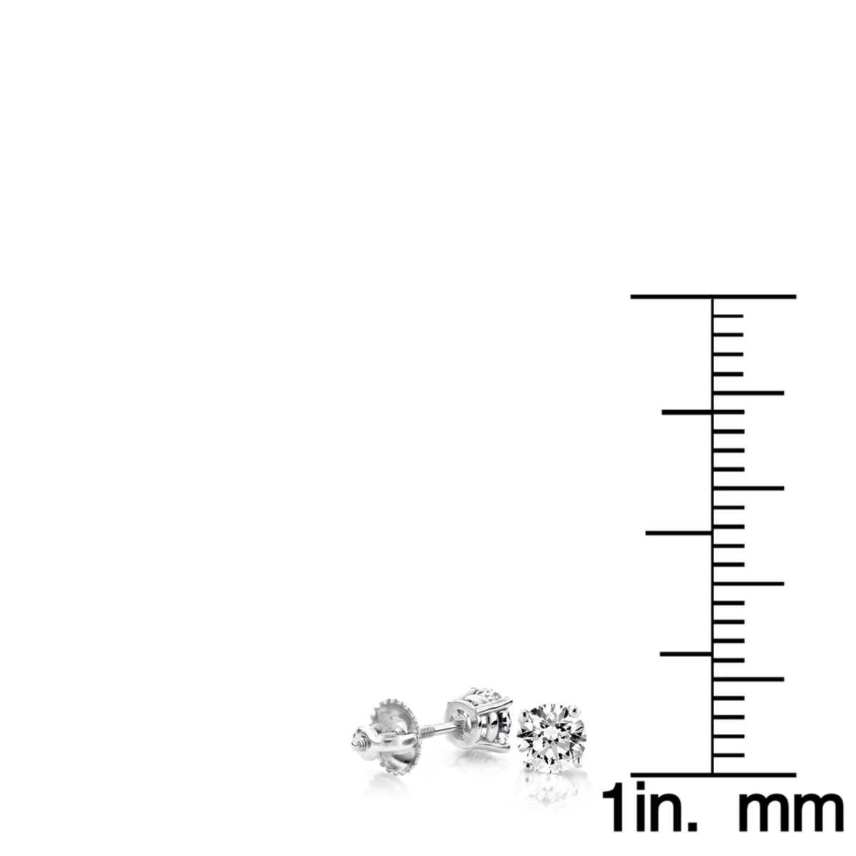 Platinum Solitaire Round Diamond Stud Earrings 0.33ct 6 Platinum Solitaire Round Diamond Stud Earrings 0.33ct - Image 4