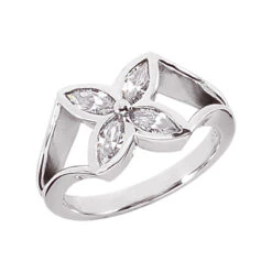 Platinum Women's Diamond Ring 0.60ct 9.7mm