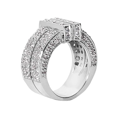 Platinum Women's Diamond Ring 1.10ct 11.5mm 4 Platinum Women's Diamond Ring 1.10ct 11.5mm - Image 2