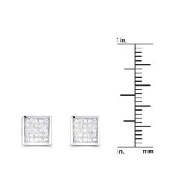 Princess Cut Diamond Earrings 0.5ct 14K White Gold -Its Hot Jewelry Shop princess cut diamond earrings 053ct 14k p 44758 rulerwh
