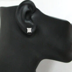 Princess Cut Diamond Earrings 0.95ct 14K White Gold 7 Princess Cut Diamond Earrings 0.95ct 14K White Gold -Its Hot Jewelry Shop princess cut diamond earrings 095ct 14k gold p 38036bod