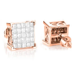 Princess Cut Diamond Earrings Studs 14K White Gold 1.38ct 9 Princess Cut Diamond Earrings Studs 14K White Gold 1.38ct -Its Hot Jewelry Shop princess cut diamond earrings 14k 138ct p 45691 ro
