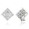 Princess Cut Diamond Earrings 2.50ct 14K White Gold