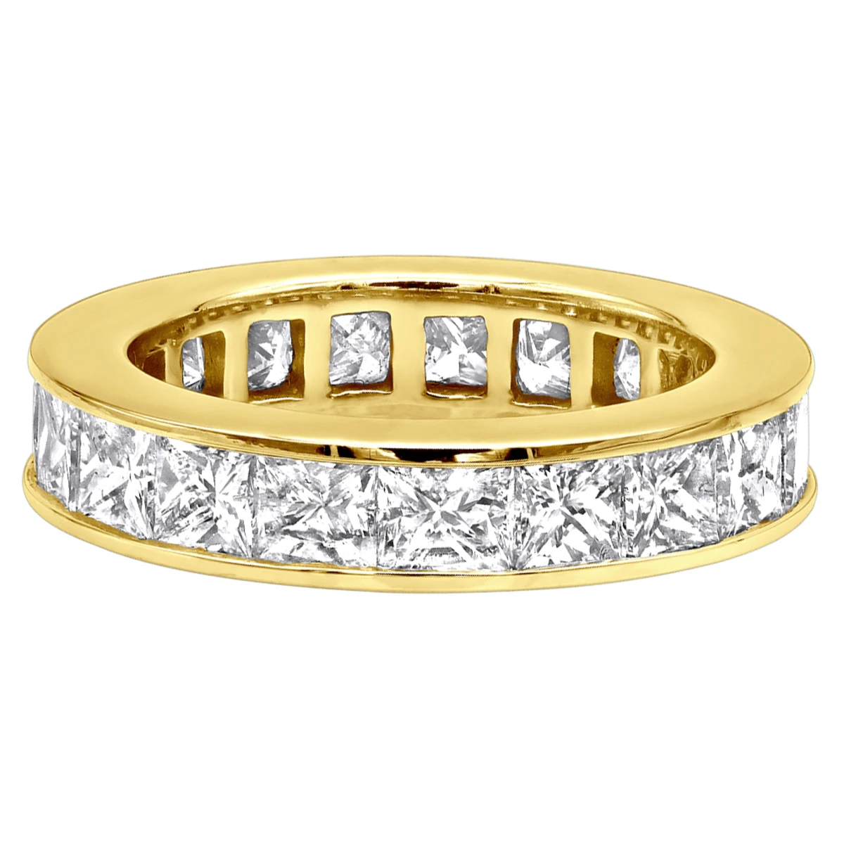 4mm Princess Cut Diamond Eternity Band 4.30ct 14K White Gold 7 4mm Princess Cut Diamond Eternity Band 4.30ct 14K White Gold - Image 5