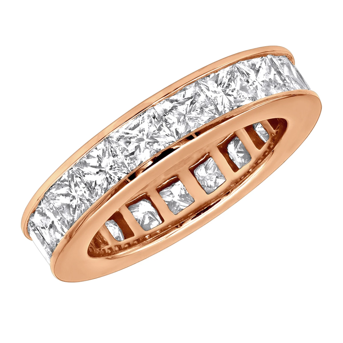 4mm Princess Cut Diamond Eternity Band 4.30ct 14K White Gold 5 4mm Princess Cut Diamond Eternity Band 4.30ct 14K White Gold - Image 3