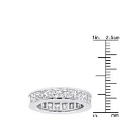 4mm Princess Cut Diamond Eternity Band 4.30ct 14K White Gold 17 4mm Princess Cut Diamond Eternity Band 4.30ct 14K White Gold -Its Hot Jewelry Shop princess cut diamond eternity band 430ct 14k gold p 48278 rulerwh