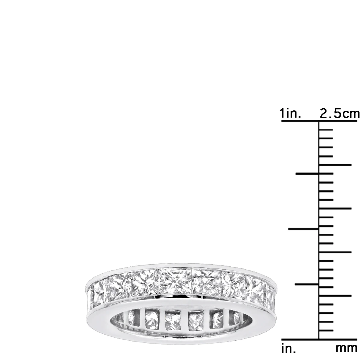 4mm Princess Cut Diamond Eternity Band 4.30ct 14K White Gold 10 4mm Princess Cut Diamond Eternity Band 4.30ct 14K White Gold - Image 8