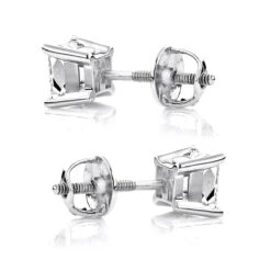 Princess Cut Diamond 18K Gold Stud Earrings 1.50ct 11 Princess Cut Diamond 18K Gold Stud Earrings 1.50ct -Its Hot Jewelry Shop princess cut diamond platinum stud earrings 150ct backwh