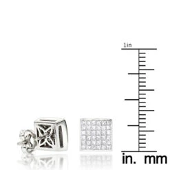 Princess Cut Diamond Stud Earrings 14K White Gold 1.65ct Invisible Setting 13 Princess Cut Diamond Stud Earrings 14K White Gold 1.65ct Invisible Setting -Its Hot Jewelry Shop princess cut diamond stud earrings 14k 165ct invisible setting rulerwh