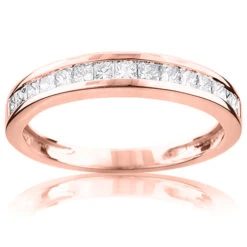 Thin Princess Cut Diamond Wedding Band 0.59ct 14K White Gold -Its Hot Jewelry Shop princess cut diamond wedding band 059ct 14k gold ro