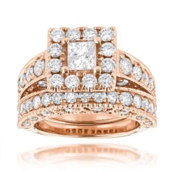 Princess Cut Round Diamond Engagement Ring Wedding Band Set 3.5ct 14K Yellow Gold 10 Princess Cut Round Diamond Engagement Ring Wedding Band Set 3.5ct 14K Yellow Gold -Its Hot Jewelry Shop princess cut round diamond engagement ring wedding band set 35ct 14k gold ro