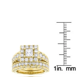 Princess Cut Round Diamond Engagement Ring Wedding Band Set 3.5ct 14K Yellow Gold 13 Princess Cut Round Diamond Engagement Ring Wedding Band Set 3.5ct 14K Yellow Gold -Its Hot Jewelry Shop princess cut round diamond engagement ring wedding band set 35ct 14k gold rulerye