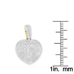 Puffed Diamond Heart Necklace 14K Yellow Gold 0.92ct -Its Hot Jewelry Shop puffed diamond heart necklace 14k gold 092ct p 22302 rulerye