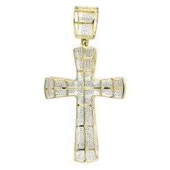 Puffed 10K Yellow Gold Diamond Cross Pendant 3.25ct Gold 11 Puffed 10K Yellow Gold Diamond Cross Pendant 3.25ct Gold -Its Hot Jewelry Shop puffed gold diamond cross pendant 325ct 10k backye