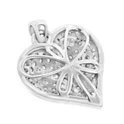Ladies Puffed 14K White Gold Diamond Heart Pendant 1.5ct 10 Ladies Puffed 14K White Gold Diamond Heart Pendant 1.5ct -Its Hot Jewelry Shop puffed hearts 14k diamond heart pendant 150ct p 40939 backwh