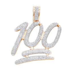 10K White Gold 100% Emoji Large Diamond Pendant For Men 1.75ct By Luxurman -Its Hot Jewelry Shop real 10k gold 100 large diamond pendant for men 175ct by luxurman ro