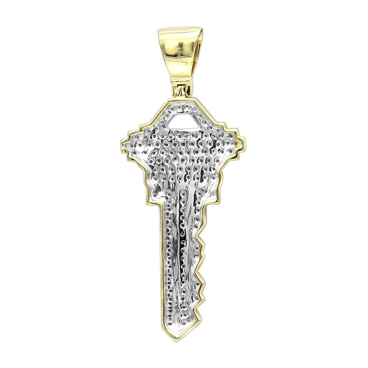 10K Yellow Gold Diamond Key Pendant For Men By Luxurman 0.65ct 6 10K Yellow Gold Diamond Key Pendant For Men By Luxurman 0.65ct - Image 4