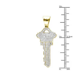 10K Yellow Gold Diamond Key Pendant For Men By Luxurman 0.65ct 13 10K Yellow Gold Diamond Key Pendant For Men By Luxurman 0.65ct -Its Hot Jewelry Shop real 10k gold diamond key pendant for men by luxurman 065ct rulerye