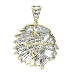 10K Yellow Gold Indian Chief Head Pendant For Men With Genuine Diamonds 1.2ct 11 10K Yellow Gold Indian Chief Head Pendant For Men With Genuine Diamonds 1.2ct -Its Hot Jewelry Shop real 10k gold indian chief head pendant for men with genuine diamonds 1 2ct backye