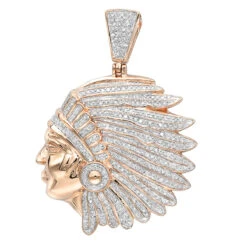 10K Yellow Gold Indian Chief Head Pendant For Men With Genuine Diamonds 1.2ct 10 10K Yellow Gold Indian Chief Head Pendant For Men With Genuine Diamonds 1.2ct -Its Hot Jewelry Shop real 10k gold indian chief head pendant for men with genuine diamonds 1 2ct ro