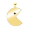 14K Yellow Gold Pacman 2 Carat White & Black Diamond Pendant For Men -Its Hot Jewelry Shop real 14k gold custom made pacman 2 carat white black diamond pendant for men 000935 mainye