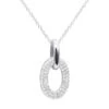 14K White Gold Pave Diamond Oval Pendant Necklace For Women 0.5 Carat -Its Hot Jewelry Shop real 14k gold pave diamond oval pendant necklace for women 05 carat 803212 wh