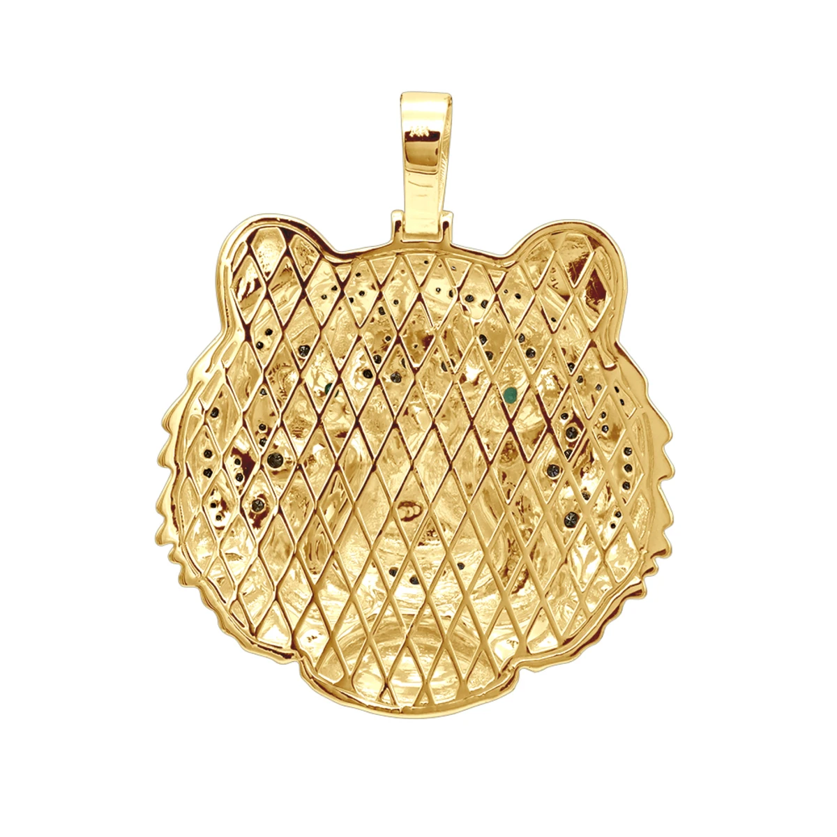14K Yellow Gold Tiger Head Diamond Pendant For Men 2.2ct Black Diamonds 7 14K Yellow Gold Tiger Head Diamond Pendant For Men 2.2ct Black Diamonds - Image 5