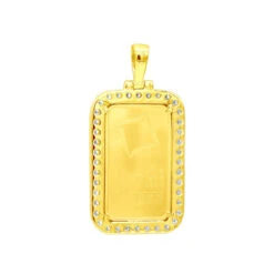 24K Yellow Gold Suisse Bar Diamond Dog Tag Pendant For Men Customizable 2.2ct -Its Hot Jewelry Shop real 24k gold suisse bar diamond dog tag pendant for men customizable 22ct 018022 backye 20210911