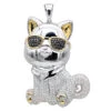 Real Diamond Cat Pendant With Sunglasses 14K White Gold Black & White Diamonds -Its Hot Jewelry Shop real diamond cat pendant with sunglasses solid 10k gold black and white diamonds white 1678410602