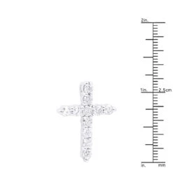 Real Diamond Cross Necklace 14K White Gold 2.5 Carat Cross Pendant -Its Hot Jewelry Shop real diamond cross necklace 14k gold 25 carat cross pendant 000810 rulerwh
