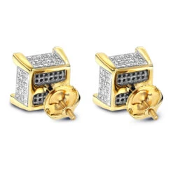 Real Diamond Earrings 14K Yellow Gold Diamond Stud Earrings 0.7 -Its Hot Jewelry Shop real diamond earrings 14k diamond stud earrings 082 p 6906 backye
