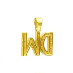 Real Diamond Initial Letters Pendant 14K Yellow Gold 0.6ct -Its Hot Jewelry Shop real diamond initial letters pendant solid 14k gold 06ct 018132 backye