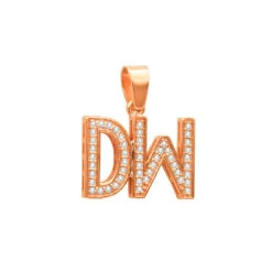 Real Diamond Initial Letters Pendant 14K Yellow Gold 0.6ct -Its Hot Jewelry Shop real diamond initial letters pendant solid 14k gold 06ct 018132 ro