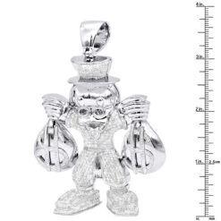 Real Sterling Silver Scrooge McDuck Diamond Pendant Cartoon Character 4.25ct 9 Real Sterling Silver Scrooge McDuck Diamond Pendant Cartoon Character 4.25ct -Its Hot Jewelry Shop real sterling silver scrooge mcduck diamond pendant cartoon character 425ct 720000w ruler