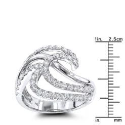 Gold Diamond Wave Right Hand Ring For Women 1.5ct 14K White Gold -Its Hot Jewelry Shop right hand rings gold diamond wave ring for women 16ct 14k rulerwh