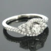 Ring Mountings 14K White Gold Diamond Engagement Ring Setting 0.78