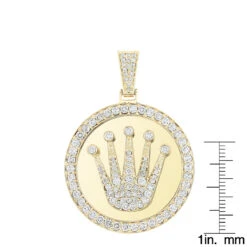 Rolex Style Diamond Pendant 3ct 10K Yellow Gold Crown Medallion 13 Rolex Style Diamond Pendant 3ct 10K Yellow Gold Crown Medallion -Its Hot Jewelry Shop rolex style diamond pendant 3ct yellow white gold crown medallion rulerye