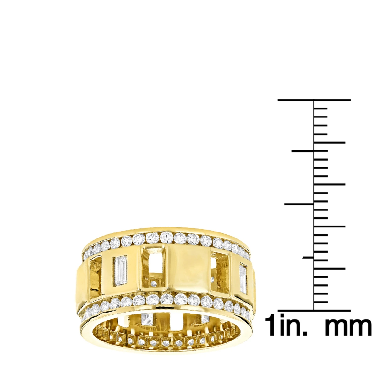Round And Baguette Diamond Eternity Ring By Luxurman New York 2.65ct 7 Round And Baguette Diamond Eternity Ring By Luxurman New York 2.65ct - Image 5