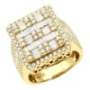 14K Yellow Gold Square Shape Round & Baguette Diamond Pinky Ring For Men 3.5 Carats -Its Hot Jewelry Shop round baguette diamond pinky ring for men 14k gold 35 carats square shape 803247 main yellow